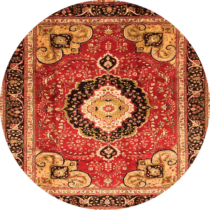 Square Medallion Orange Traditional Rug, tr514org
