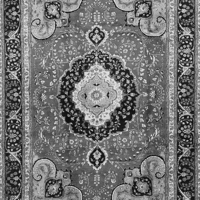 Serging Thickness of Machine Washable Medallion Gray Traditional Rug, wshtr514gry