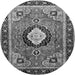 Square Medallion Gray Traditional Rug, tr514gry