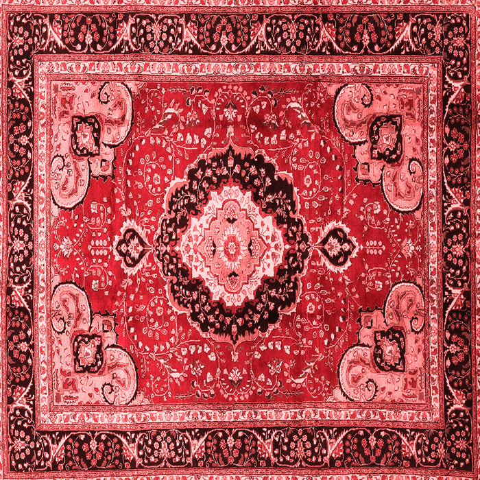 Machine Washable Medallion Red Traditional Rug, wshtr514red