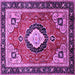 Square Medallion Purple Traditional Rug, tr514pur