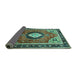 Sideview of Medallion Turquoise Traditional Rug, tr514turq