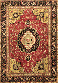 Medallion Brown Traditional Rug, tr514brn