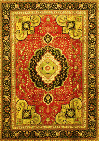 Medallion Yellow Traditional Rug, tr514yw