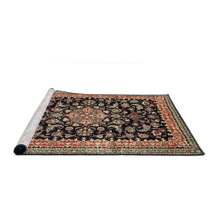 Sideview of Machine Washable Traditional Night Red Rug, wshtr515