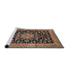 Sideview of Machine Washable Traditional Night Red Rug, wshtr515