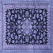 Square Medallion Blue Traditional Rug, tr515blu