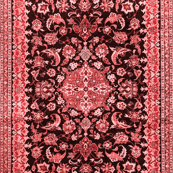 Machine Washable Medallion Red Traditional Rug, wshtr515red