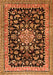 Serging Thickness of Machine Washable Medallion Orange Traditional Area Rugs, wshtr515org