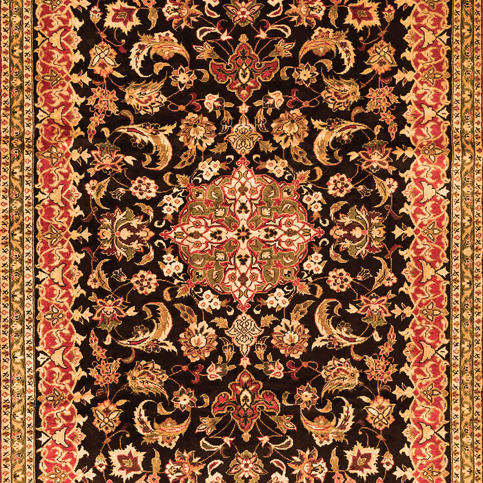 Serging Thickness of Machine Washable Medallion Orange Traditional Area Rugs, wshtr515org