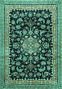 Medallion Turquoise Traditional Rug, tr515turq