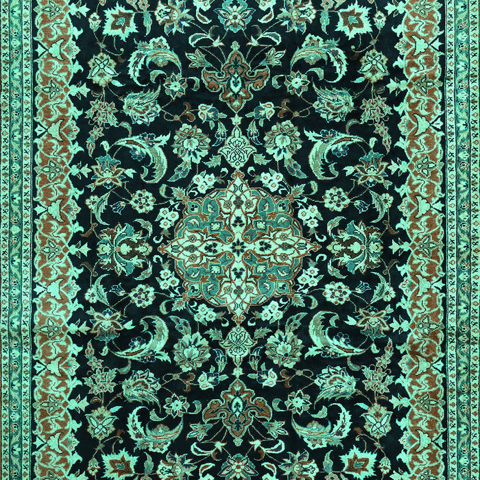 Medallion Turquoise Traditional Rug, tr515turq