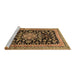 Sideview of Machine Washable Medallion Brown Traditional Rug, wshtr515brn