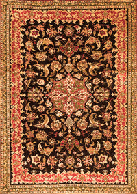 Medallion Orange Traditional Rug, tr515org