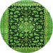 Machine Washable Medallion Green Traditional Area Rugs, wshtr515grn