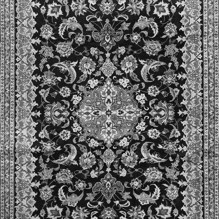 Serging Thickness of Machine Washable Medallion Gray Traditional Rug, wshtr515gry