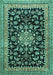 Machine Washable Medallion Turquoise Traditional Area Rugs, wshtr515turq