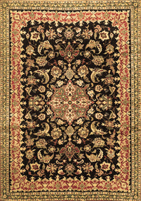 Medallion Brown Traditional Rug, tr515brn