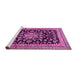 Sideview of Machine Washable Medallion Pink Traditional Rug, wshtr515pnk