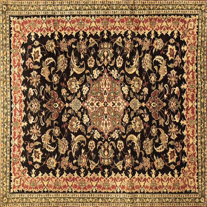 Square Medallion Brown Traditional Rug, tr515brn