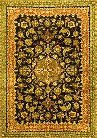 Medallion Yellow Traditional Rug, tr515yw