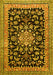 Machine Washable Medallion Yellow Traditional Rug, wshtr515yw