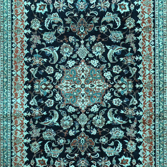 Medallion Light Blue Traditional Rug, tr515lblu