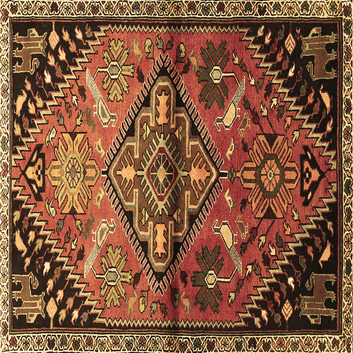 Square Machine Washable Persian Brown Traditional Rug, wshtr516brn