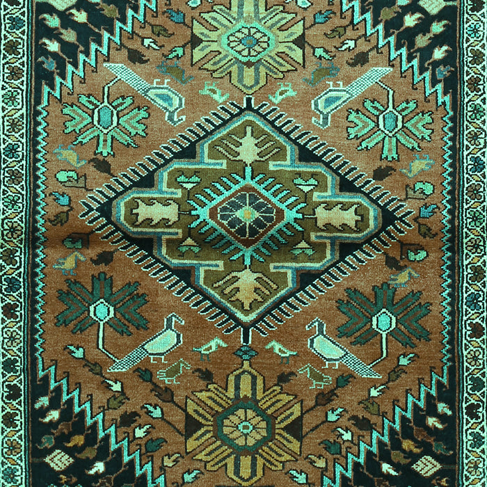 Machine Washable Persian Turquoise Traditional Area Rugs, wshtr516turq