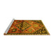 Sideview of Machine Washable Persian Yellow Traditional Rug, wshtr516yw