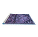 Sideview of Machine Washable Persian Blue Traditional Rug, wshtr516blu