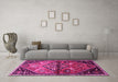 Machine Washable Persian Pink Traditional Rug in a Living Room, wshtr516pnk