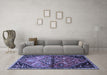 Machine Washable Persian Blue Traditional Rug in a Living Room, wshtr516blu