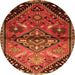 Square Persian Orange Traditional Rug, tr516org