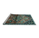 Sideview of Machine Washable Persian Light Blue Traditional Rug, wshtr516lblu