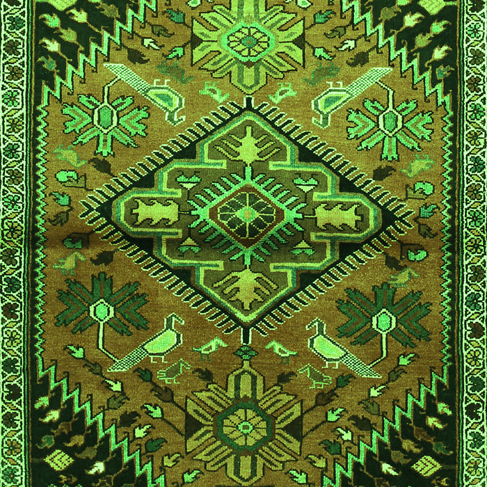 Serging Thickness of Machine Washable Persian Green Traditional Area Rugs, wshtr516grn