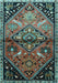 Machine Washable Persian Light Blue Traditional Rug, wshtr516lblu