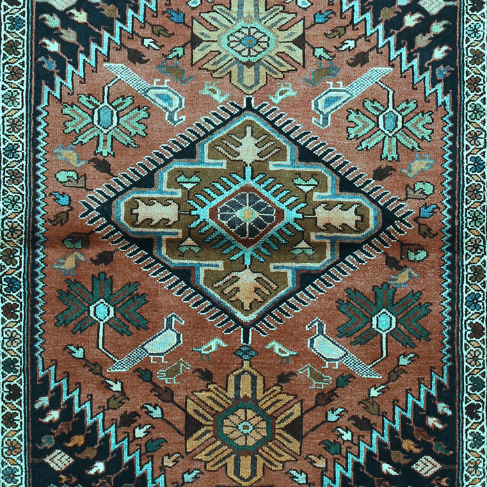 Machine Washable Persian Light Blue Traditional Rug, wshtr516lblu
