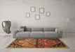 Machine Washable Persian Brown Traditional Rug in a Living Room,, wshtr516brn