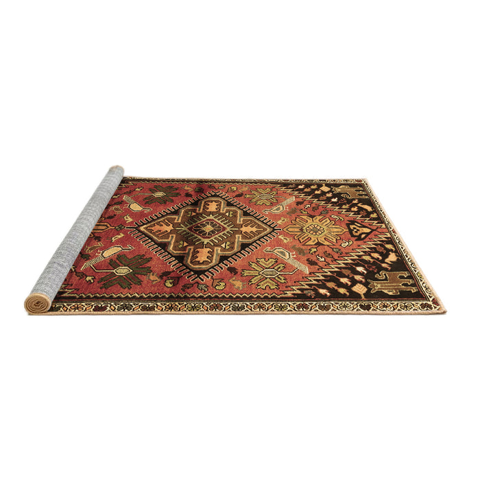 Sideview of Machine Washable Persian Brown Traditional Rug, wshtr516brn