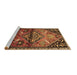 Sideview of Machine Washable Persian Brown Traditional Rug, wshtr516brn