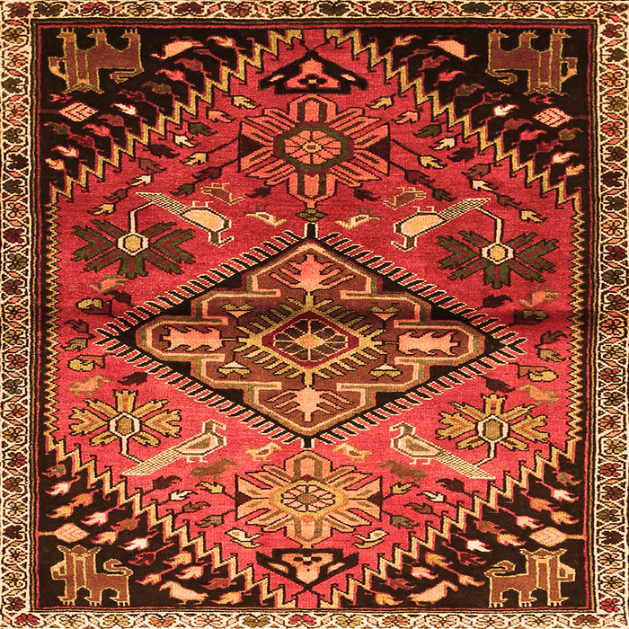 Serging Thickness of Persian Orange Traditional Rug, tr516org