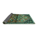 Sideview of Persian Turquoise Traditional Rug, tr516turq