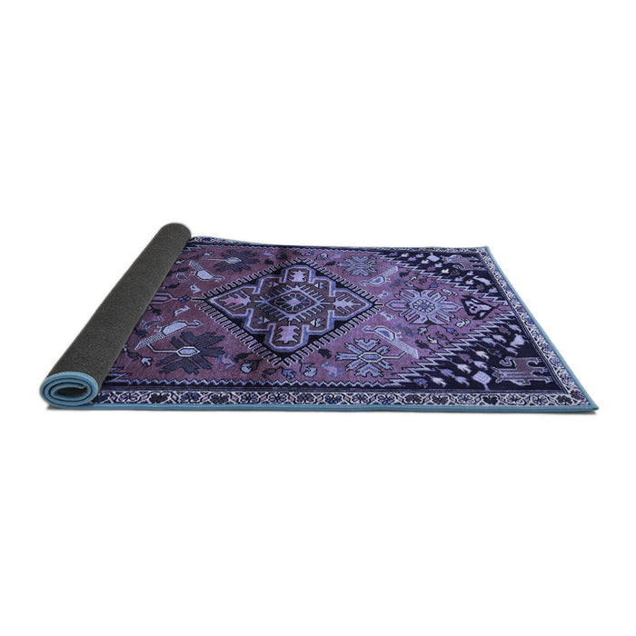 Sideview of Persian Blue Traditional Rug, tr516blu