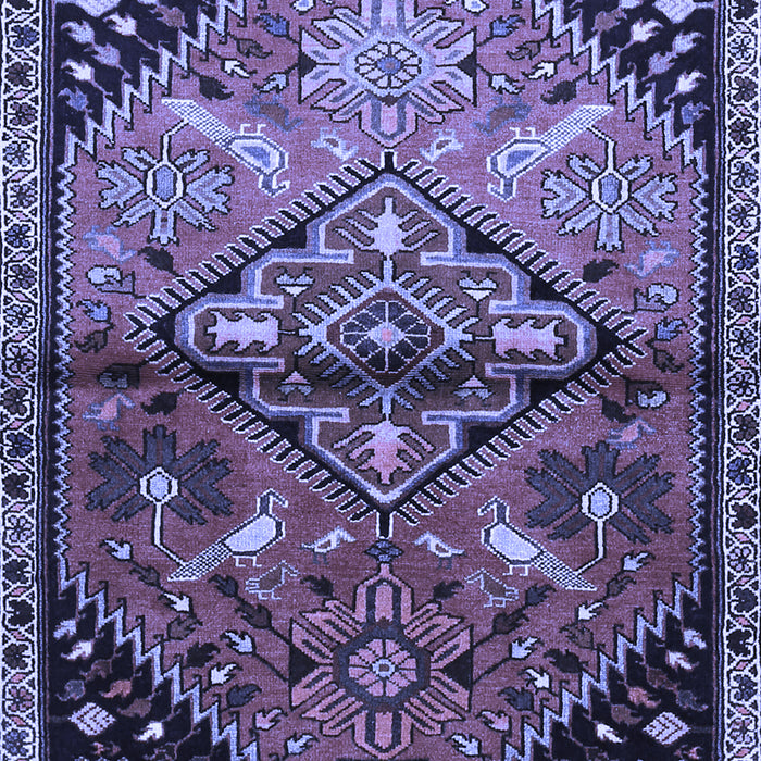 Machine Washable Persian Blue Traditional Rug, wshtr516blu