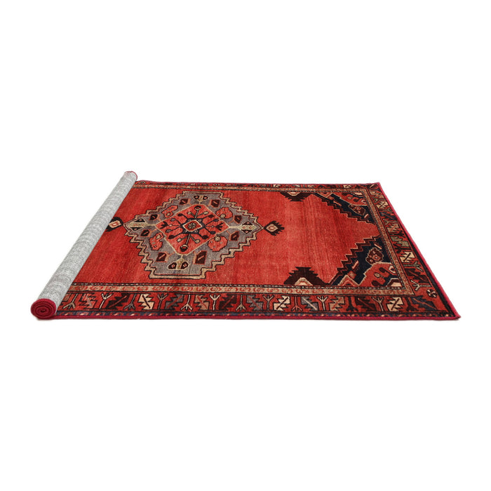 Sideview of Machine Washable Traditional Red Rug, wshtr517
