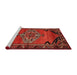 Sideview of Machine Washable Traditional Red Rug, wshtr517