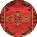 Square Medallion Orange Traditional Rug, tr517org