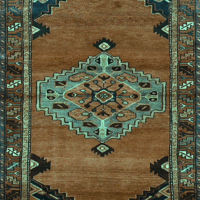 Machine Washable Medallion Turquoise Traditional Area Rugs, wshtr517turq