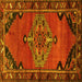 Square Medallion Yellow Traditional Rug, tr517yw